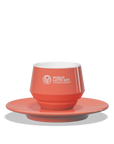 1 x Double Coffee Cup with Saucer Maniko - WLAC Copenhagen 2024 Official Mug