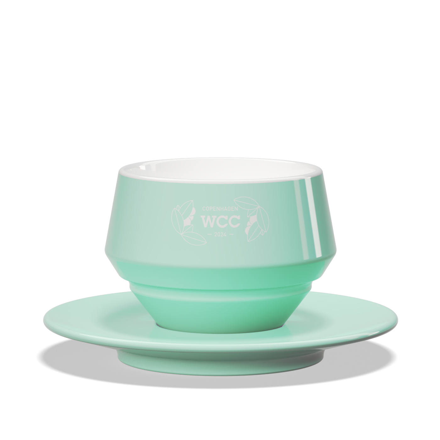 WAIT FLY Set Tazza Da Caffè In Ceramica Con Piattino – Manico In Legno, 325 Ml, Arancione – Idea Regalo Originale
